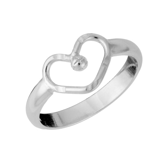 Sterling Silver Cut Out Love Heart Ring