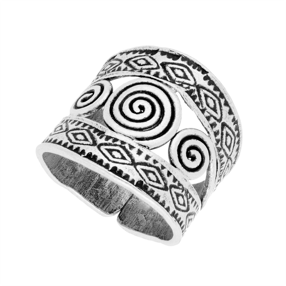 
                  
                    Karen Hill Tribe Silver Tribal Spiral Motif Wide Adjustable Ring
                  
                