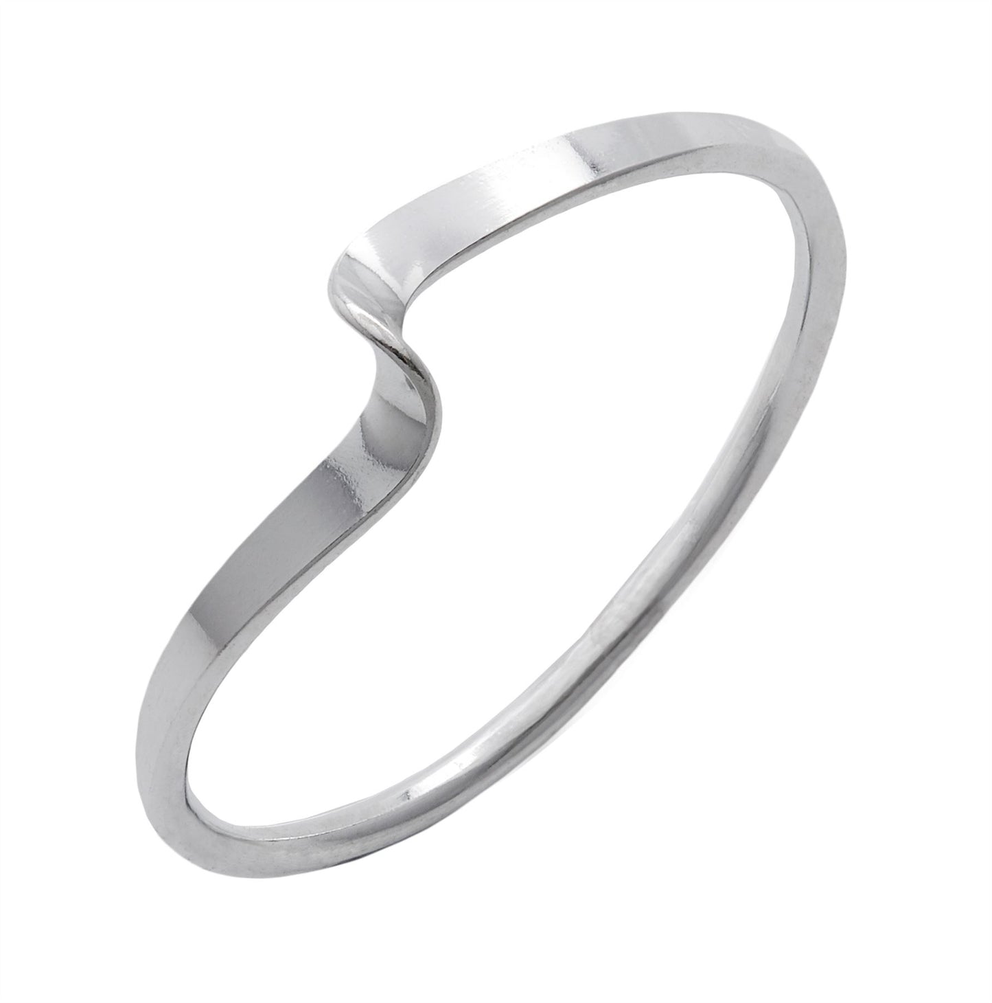 
                  
                    Sterling Silver Wave Twist Midi Finger Pinky Ring Simple Thin Band
                  
                