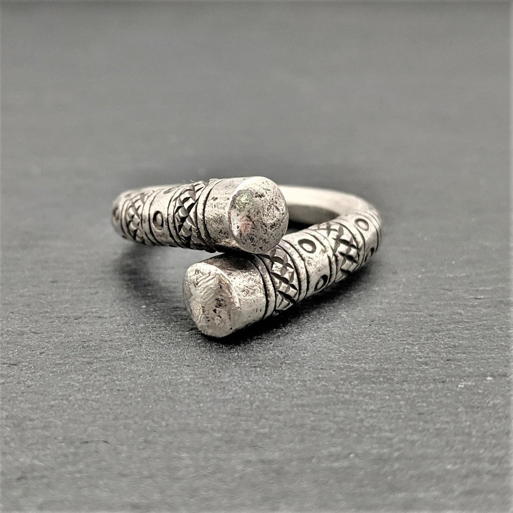 
                  
                    Karen Hill Tribe Silver Chunky Wraparound Tribal Motif Ring
                  
                