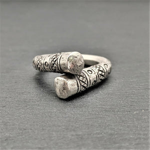 
                  
                    Karen Hill Tribe Silver Chunky Wraparound Tribal Motif Ring
                  
                