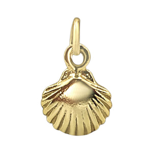 
                  
                    Gold-Plated Sterling Silver Scallop Shell Charm - Seashell Pendant
                  
                