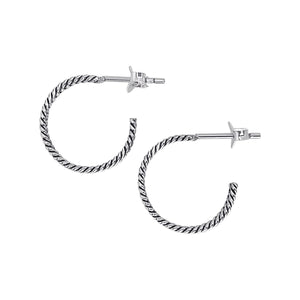 
                  
                    Sterling Silver Triple Hoop Earrings - 16mm Twisted Rope Hoops
                  
                