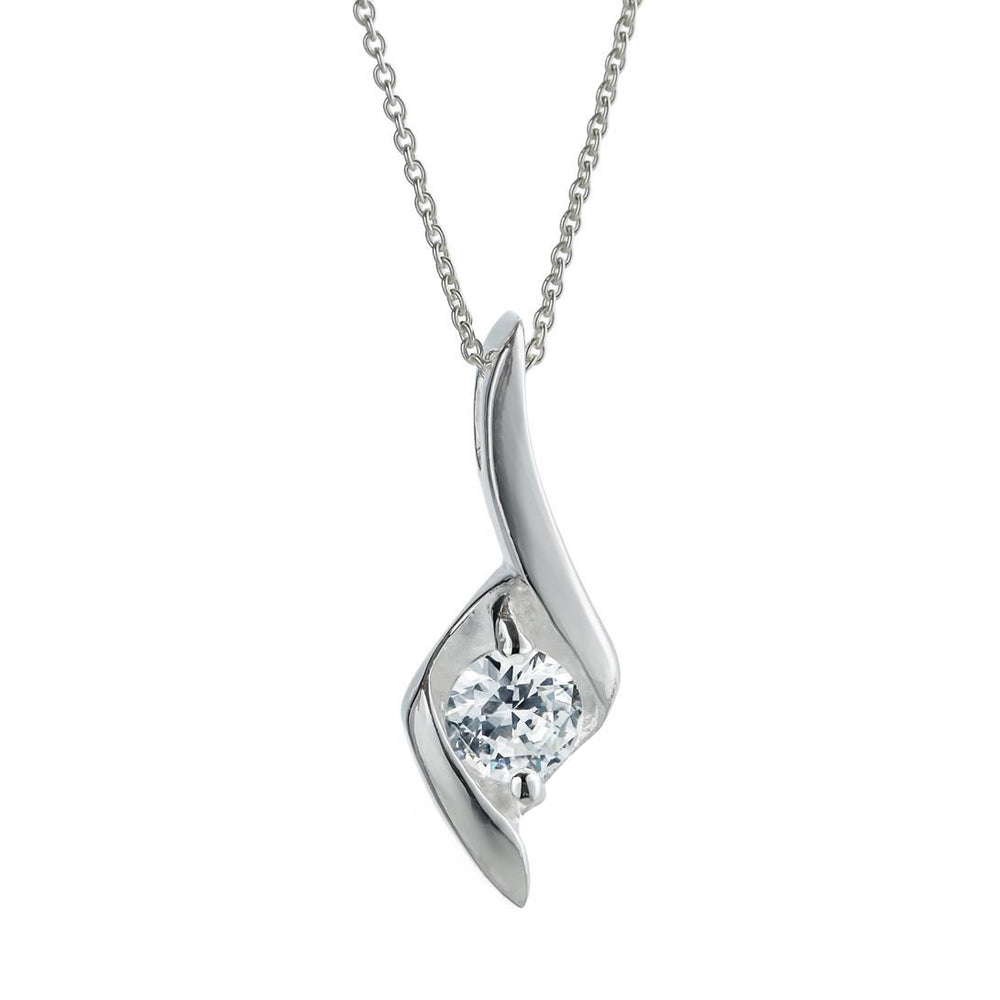 
                  
                    Sterling Silver Cubic Zirconia Swirl Pendant Necklace
                  
                