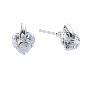 
                  
                    Sterling Silver CZ Heart Stud Earrings
                  
                