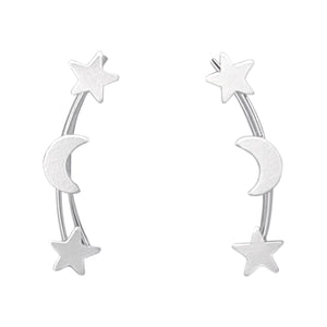 
                  
                    Sterling Silver Star & Crescent Moon Climber Earrings
                  
                