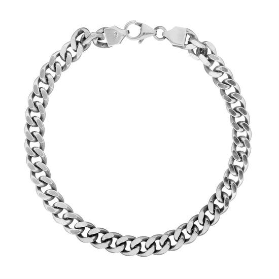 Sterling Silver Cuban Chain Link Bracelet - 6mm Thick Heavy Design