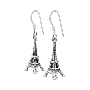 
                  
                    Sterling Silver Eiffel Tower Dangle Earrings - Paris Travel Jewellery
                  
                