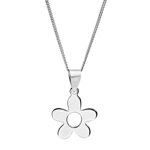 
                  
                    Sterling Silver Large 60s Flower Pendant Necklace - Floral Design
                  
                