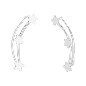 
                  
                    Sterling Silver Triple Star Climber Earrings - Shooting Star Climbers
                  
                