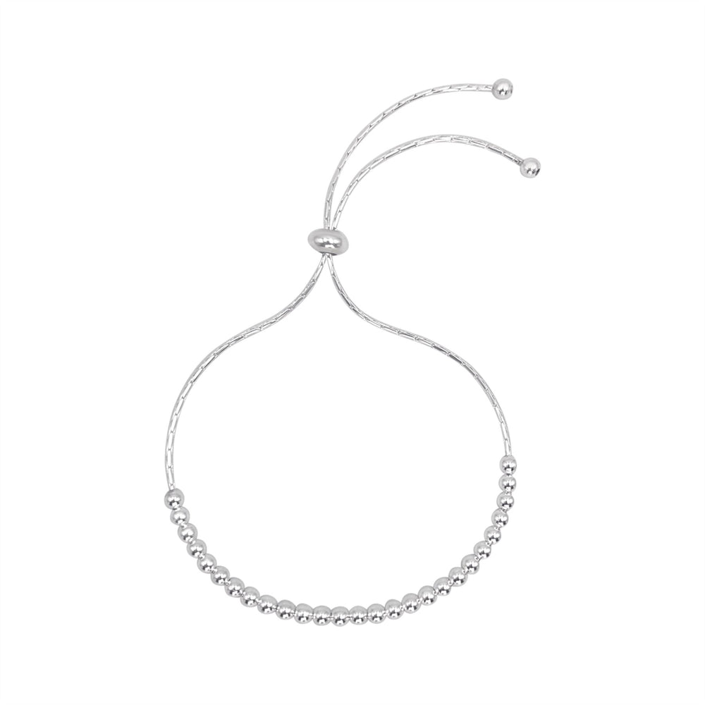 Sterling Silver Bolo Bracelet - Ball Bead Chain with Slider Clasp