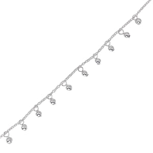 
                  
                    Sterling Silver Cable Chain Anklet - Hanging Ball Bead Ankle Bracelet
                  
                