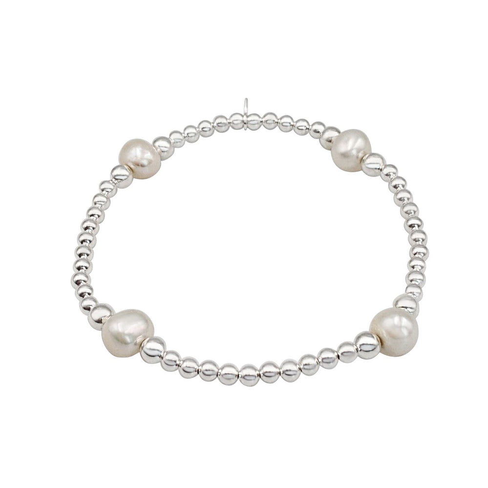 
                  
                    Sterling Silver Freshwater Pearl Ball Bead Stretch Stacking Bracelet
                  
                