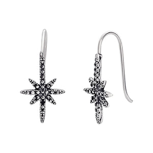 
                  
                    Sterling Silver Northern Star Earrings - Textured Boho Celestial Studs
                  
                