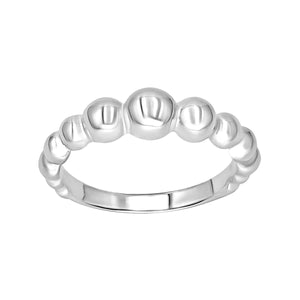 
                  
                    Sterling Silver Graduated Ball Bead Ring - Chunky Stacking Band
                  
                