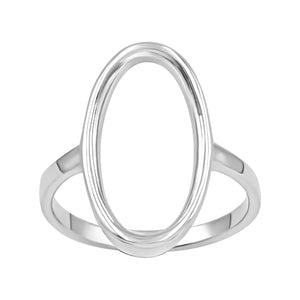 
                  
                    Sterling Silver Large Open Oval Ring - Geometric Statement Design
                  
                