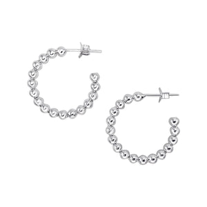 
                  
                    Sterling Silver Chunky Ball Bead Hoop Earrings - 22mm Beaded Hoops
                  
                