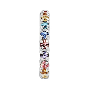 
                  
                    Sterling Silver Rainbow CZ Ear Cuff - Multi-Coloured Crystal Earring
                  
                