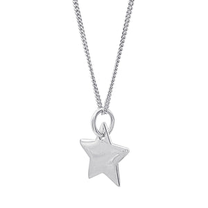 
                  
                    Sterling Silver Smooth Star Pendant Necklace - Celestial Design
                  
                