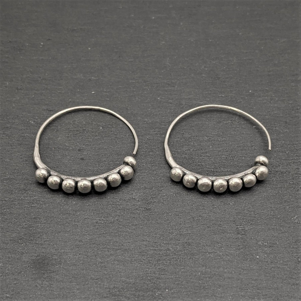 
                  
                    Karen Hill Tribe Silver Ball Bead Wire Threader Hoop Earrings
                  
                