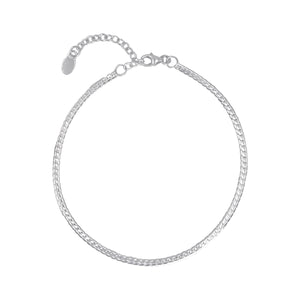 
                  
                    Sterling Silver Herringbone Chain Bracelet - Thin & Flat Design
                  
                