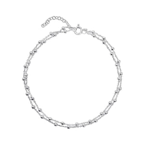 
                  
                    Sterling Silver Double Strand Anklet - Satellite Chain Ankle Bracelet
                  
                