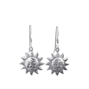 
                  
                    Sterling Silver Smiling Sun Dangle Earrings Celestial Jewellery
                  
                