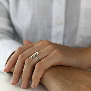 
                  
                    Sterling Silver Thin Band Rectangle Ring
                  
                