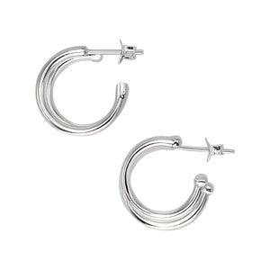 
                  
                    Sterling Silver Double Hoop Earrings - Round Tube Illusion Hoops
                  
                