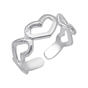 
                  
                    Sterling Silver Open Heart Toe Ring - Adjustable Midi Pinky Ring
                  
                