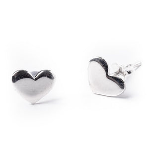 
                  
                    Sterling Silver Flat Heart Love Small Stud Earrings
                  
                