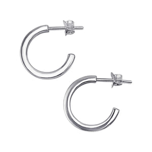 
                  
                    Sterling Silver Square Tube Hoop Earrings - 15mm Minimalist Huggies
                  
                