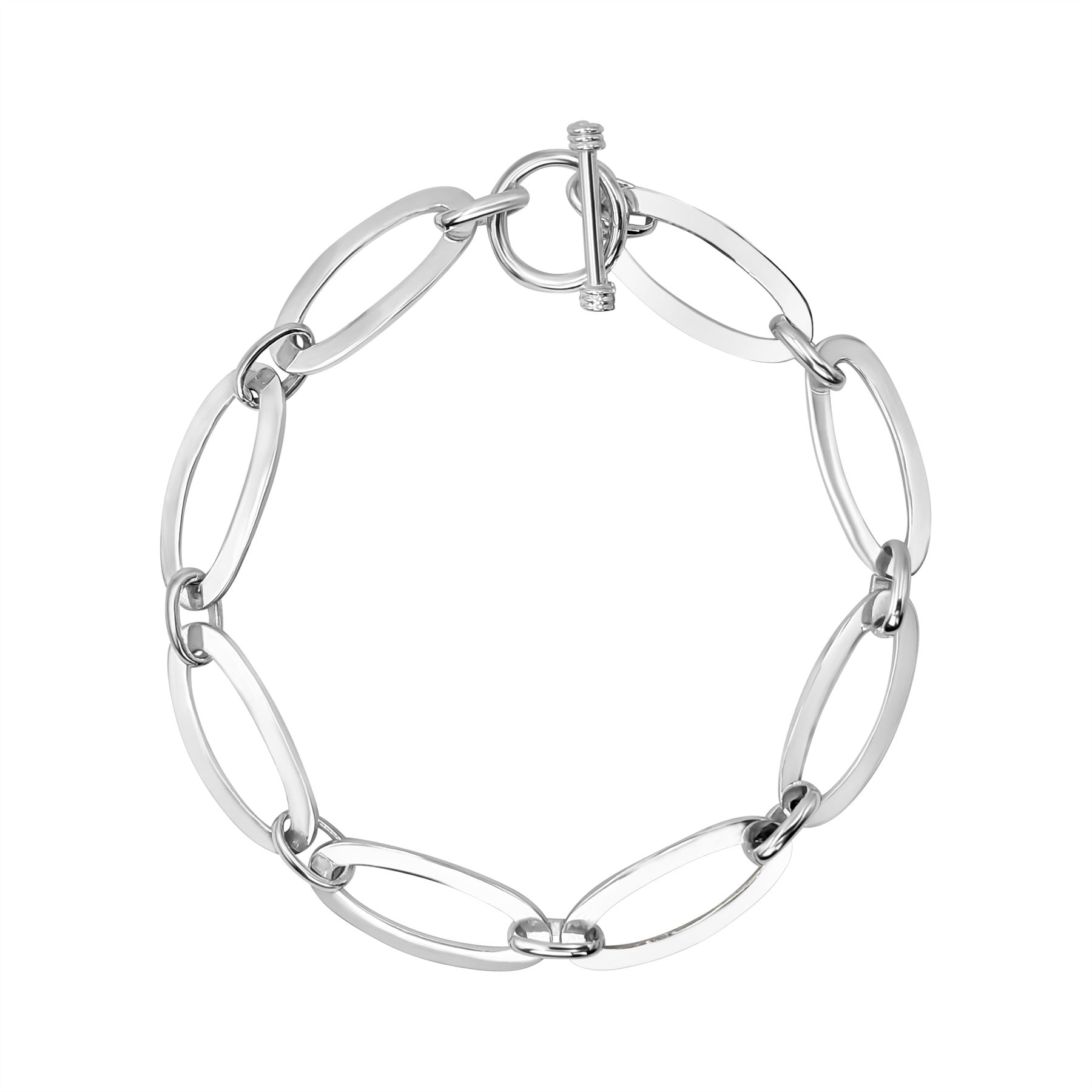 Sterling Silver Chunky Oval Link Bracelet | Minimalist Chain