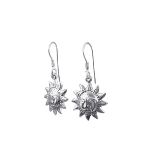 
                  
                    Sterling Silver Smiling Sun Dangle Earrings Celestial Jewellery
                  
                