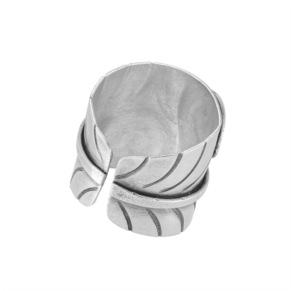 
                  
                    Karen Hill Tribe Silver Wide Spiral Fern Leaf Adjustable Ring
                  
                