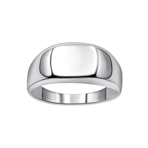 
                  
                    Sterling Silver Chunky Square Signet Ring - Classic Wide Band Design
                  
                