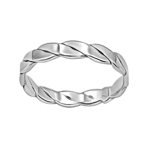 
                  
                    Sterling Silver Twisted Rope Ring - Minimalist Flat Band Design
                  
                