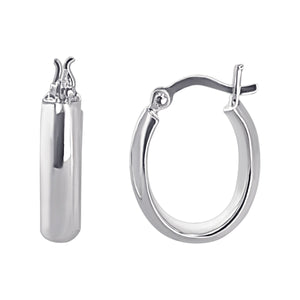 
                  
                    Sterling Silver Oval Hoop Earrings - 20mm Minimalist Chunky Hoops
                  
                