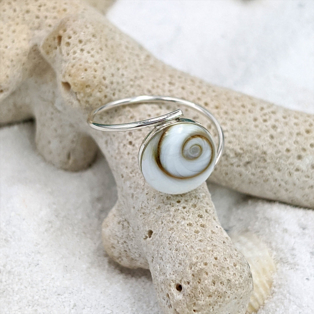 
                  
                    Sterling Silver Shiva Eye Shell Swirl Ring
                  
                
