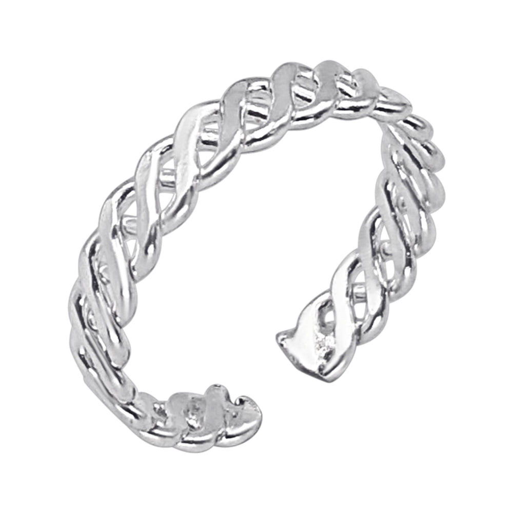 Sterling Silver Celtic Knot Toe Ring - Classic Braided Irish Knotwork Midi Band