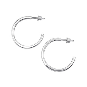 
                  
                    Sterling Silver Medium Square Tube Hoop Earrings - Sleek & Chunky
                  
                