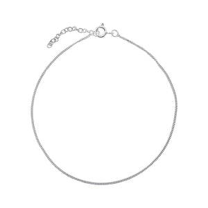 
                  
                    Sterling Silver Thin Curb Chain Anklet - Sleek & Simple Ankle Bracelet
                  
                