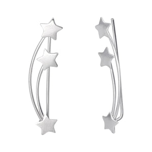 
                  
                    Sterling Silver Shooting Star Climber Earrings - Triple Star Climbers
                  
                