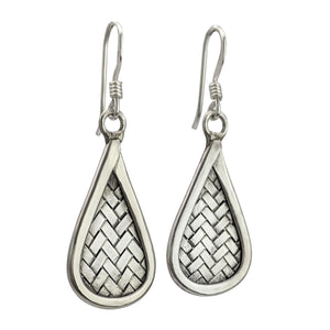 
                  
                    Karen Hill Tribe Silver Teardrop Basketweave Woven Earrings
                  
                