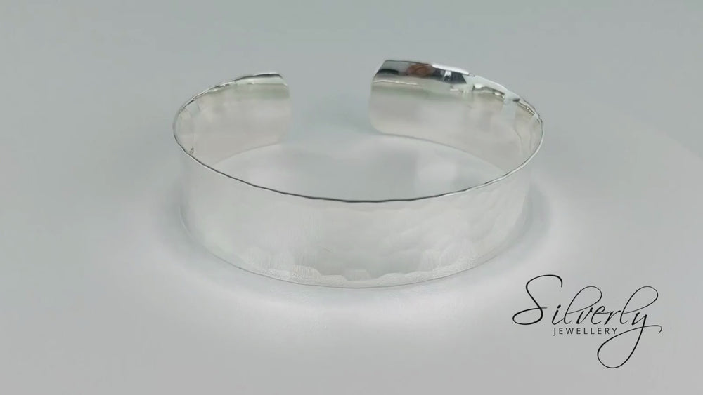 Hammered Concave Silver Cuff Bracelet - 925 deals Sterling Silver -- Silver Cuffs