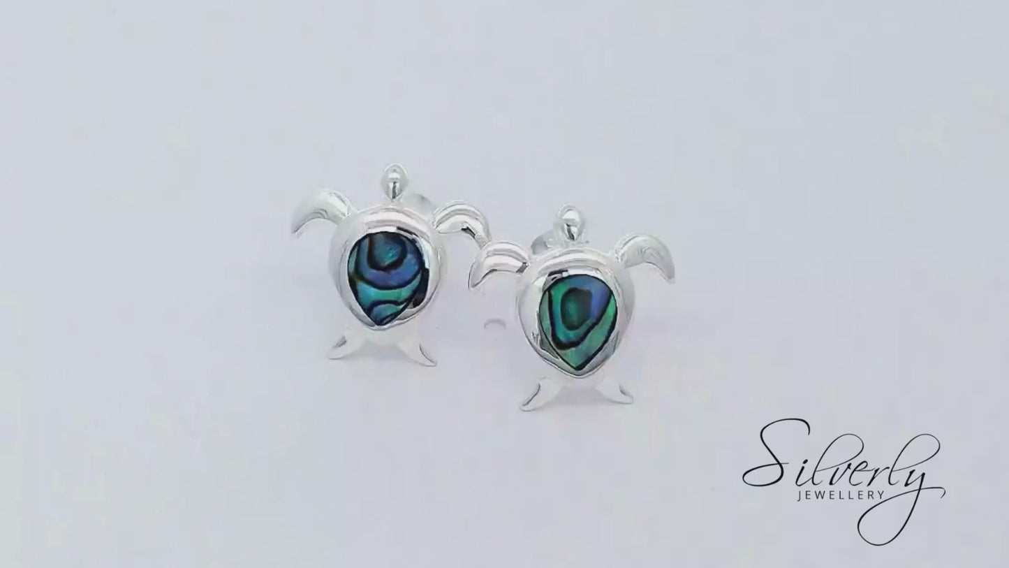 Sterling Silver Turtle Studs Abalone Shell Stud Earrings for Ear Party