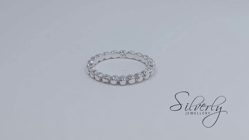
                  
                    Load and play video in Gallery viewer, Sterling Silver Simple Ball Band Minimalist Stackable Ring
                  
                
