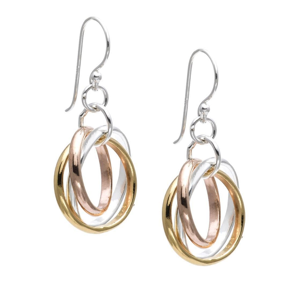 Sterling Silver 18K Rose Yellow Gold Polished Earrings - Silverly