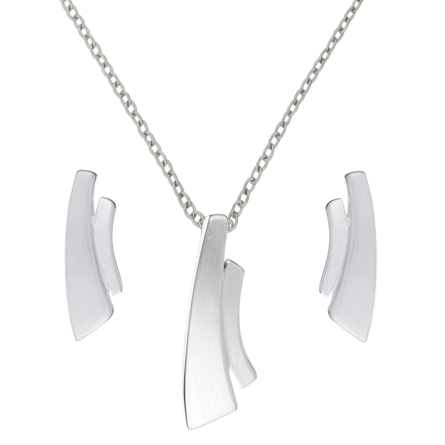 Sterling Silver Contemporary Double Bar Set - Silverly