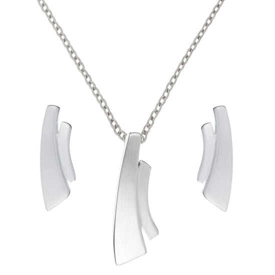Sterling Silver Contemporary Double Bar Set - Silverly